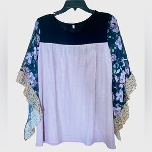 Floral Sleeve Women's Top